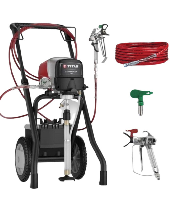 Agregat malarski Titan Compact 190 Titan Wagner - Dane techniczne:  Napięcie: 230 V Silnik: Elektryczny Moc silnika: 0.56 kW Max Agregat malarski Titan Compact 190 Titan Wagner - Dane techniczne:  Napięcie: 230 V Silnik: Elektryczny Moc silnika: 0.56 kW Max