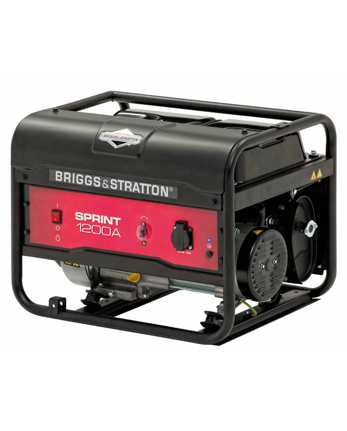 Agregat prądotwórczy jednofazowy B&S Sprint 1200A  - Dane techniczne:Ciezar: 28 kgNapiecie: 230 vSilnik: Briggs &amp; strattonPa