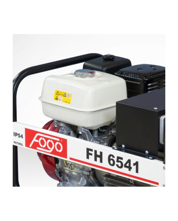 FOGO FH 6541 single-phase generator set Fogo - Specifications:  Dimensions: 745x530x495 mm Voltage: 230 V Power Category: 1 - 6 