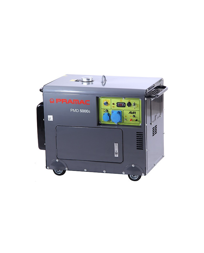 Agregat prądotwórczy jednofazowy PRAMAC PMD5000s DIESEL Pramac - Dane techniczne:Ciezar: 165 kgNapiecie: 230 vSilnik: PramacPali