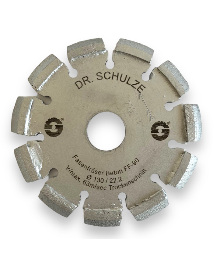 Chamfer cutter FF90 130/25.4 DR Schulze  - Dane techniczne:: undefinedproducent: dr. schulzegrubosc segmentu: 10mmsrednica otwor Chamfer cutter FF90 130/25.4 DR Schulze  - Dane techniczne:: undefinedproducent: dr. schulzegrubosc segmentu: 10mmsrednica otwor
