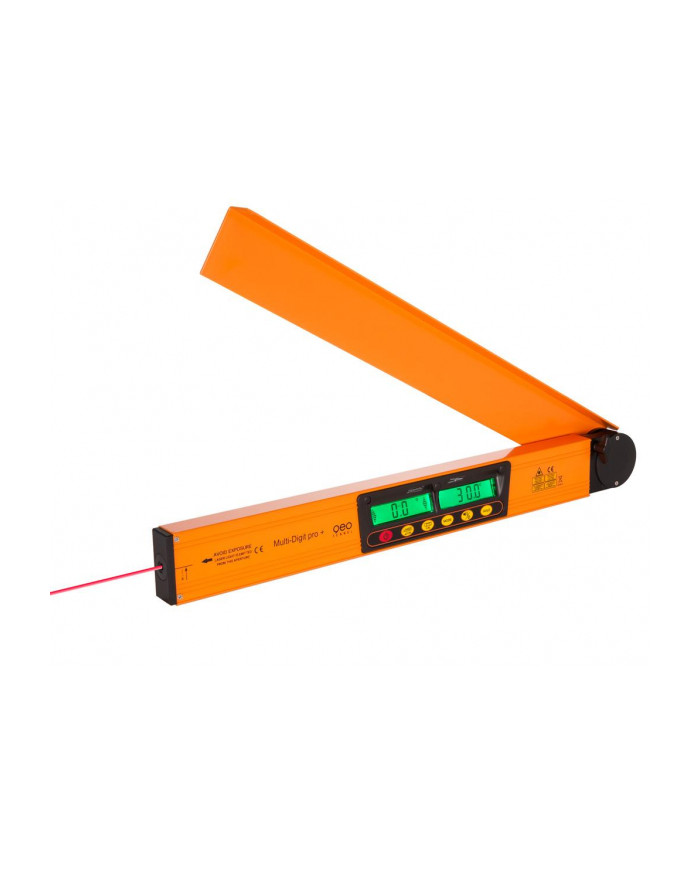 Kątomierz z poziomicą laserową Multi-Digit Pro  - Dane techniczne:Wymiary: 54 x 7.5 x 5 cmCiezar: 1.55 kgZasilanie: 3 x aa alkal Kątomierz z poziomicą laserową Multi-Digit Pro  - Dane techniczne:Wymiary: 54 x 7.5 x 5 cmCiezar: 1.55 kgZasilanie: 3 x aa alkal