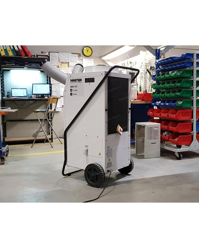 Klimatyzator przenośny Master ACD 137 Master Heaters - Dane techniczne:  Poziom hałasu [ dB(A) ]: 55 Przepływ powietrza [ m³/h ]