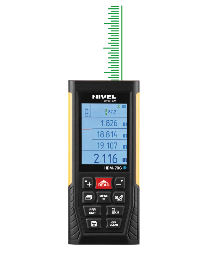 Rangefinder with green beam Nivel System HDM-70G Nivel System - Specifications:  Pythagoras function: yes Brand: Nivel System Ti