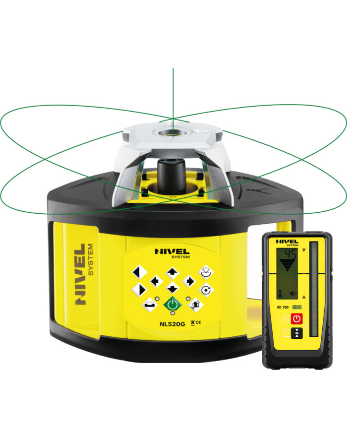 Niwelator laserowy rotacyjny Nivel System NL520G DIGITAL samopoziomujący Nivel System - Dane techniczne:  Marka: Nivel System Za