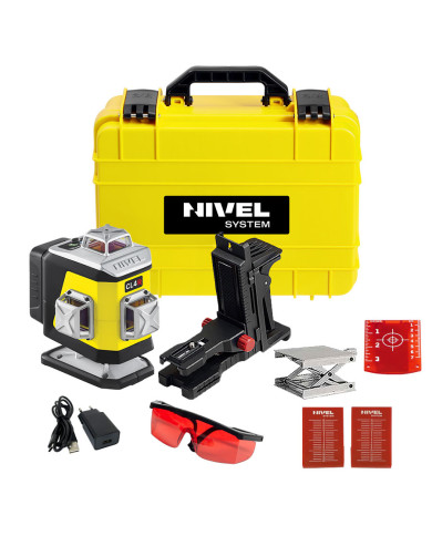 Nivel System CL4R red cross line laser Nivel System - Technical data:  Dimensions: 148 x 90 x 151 mm Weight: 920 g Brand: Nivel 