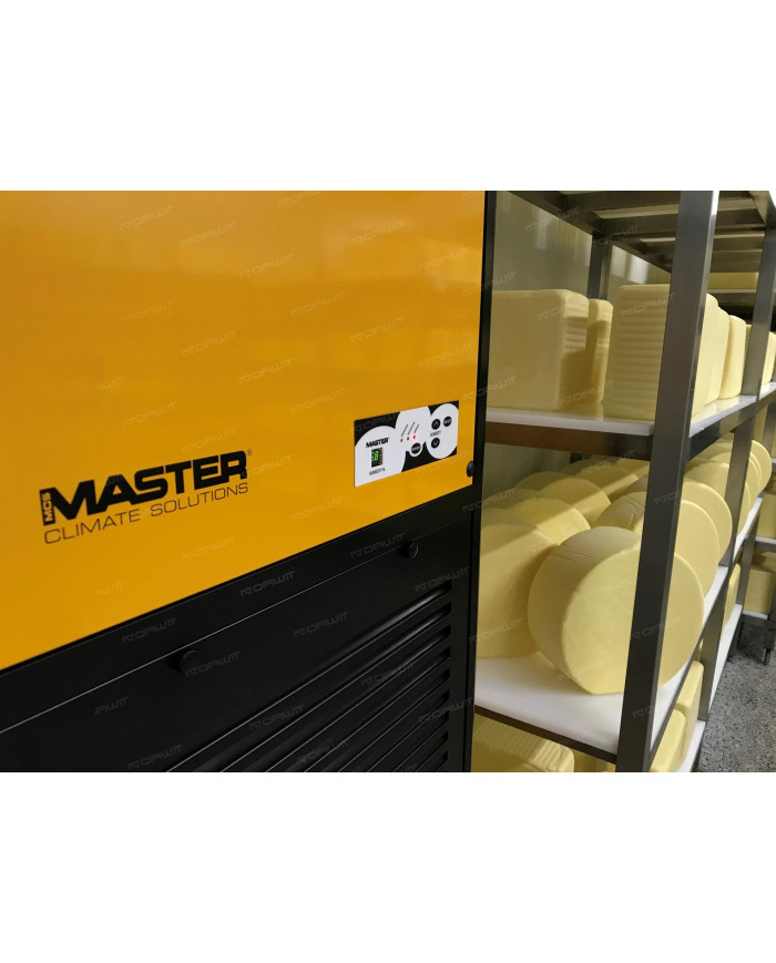 MASTER DH 7160 condensation dehumidifier Master Heaters -      Technical Data:       Noise level [ dB(A) ]: 70     Airflow [ m³/