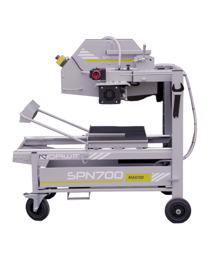 SPN 700 Master table saw for concrete blocks Norwit - Specifications:  Weight: 144kg Voltage: 400V Motor: Soga Italy Speed: 1400 SPN 700 Master table saw for concrete blocks Norwit - Specifications:  Weight: 144kg Voltage: 400V Motor: Soga Italy Speed: 1400