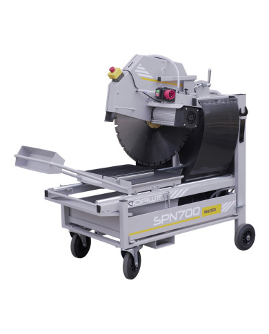 SPN 700 Master table saw for concrete blocks Norwit - Specifications:  Weight: 144kg Voltage: 400V Motor: Soga Italy Speed: 1400