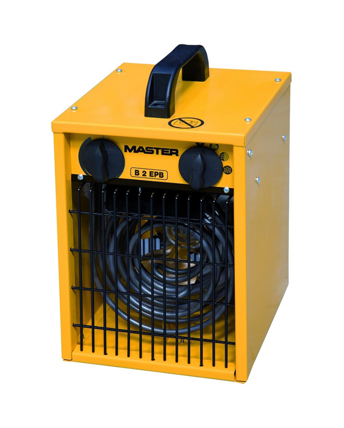 Master B 2 EPB electric heater Master Heaters -      Technical Data:       Airflow [ m³/h ]: 184     Power supply [ V/Hz ]: 230/