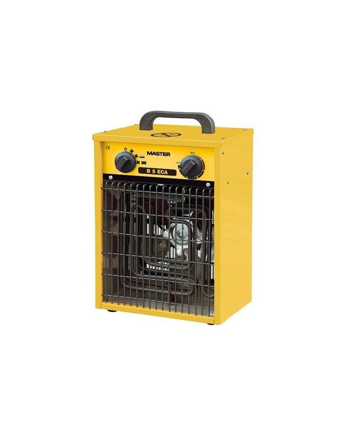 Master B 5 ECA electric heater Master Heaters -      Technical Data:       Airflow [ m³/h ]: 510     Power supply [ V/Hz ]: 400/