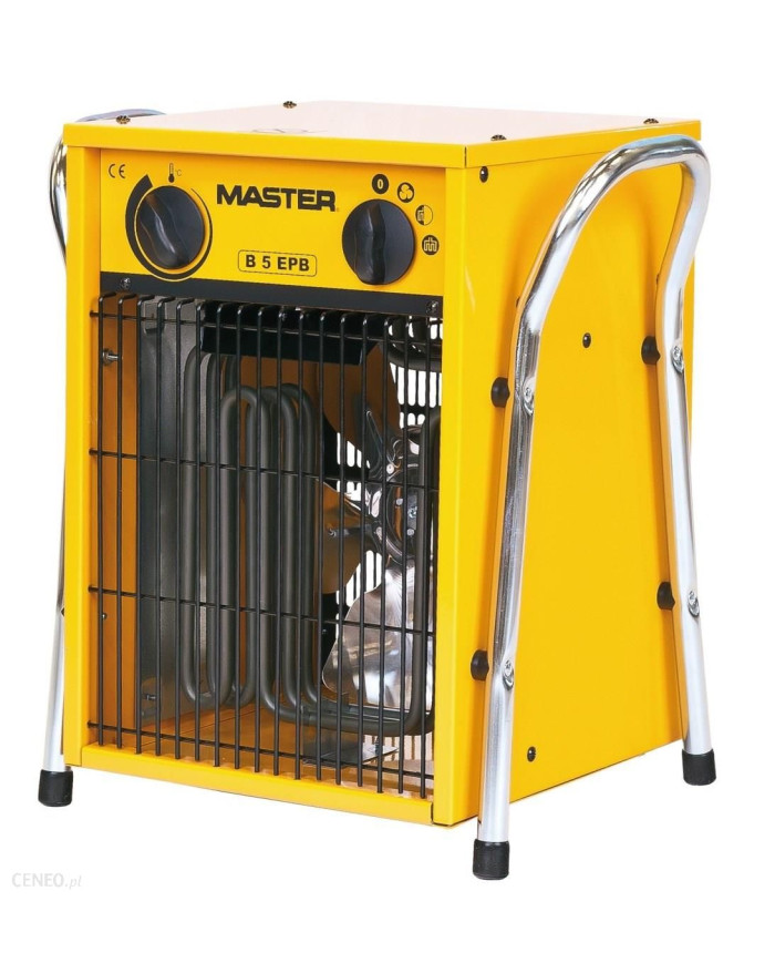Master B 5 EPB electric heater Master Heaters -      Technical Data:       Airflow [ m³/h ]: 510     Power supply [ V/Hz ]: 400/
