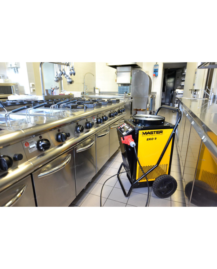 Nagrzewnica elektryczna Master EKO 9 Master Heaters - Dane techniczne:  Przepływ powietrza [ m³/h ]: 1400 Zasilanie [ V/Hz ]: 40