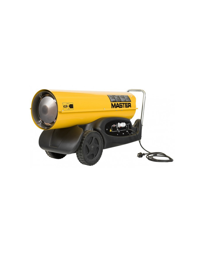 Master B 130 oil heater Master Heaters - Dane techniczne:  Pojemność zbiornika [ l ]: 36 Przepływ powietrza [ m³/h ]: 1550 Zasil