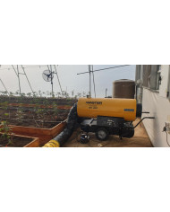 Master BV 400 oil heater with exhaust outlet Master Heaters -      Technical Data:       Tank capacity [ l ]: 150     Airflow [ 