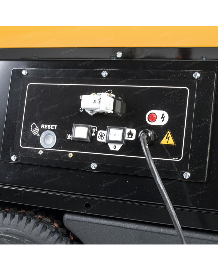 Master BV 400 oil heater with exhaust outlet Master Heaters -      Technical Data:       Tank capacity [ l ]: 150     Airflow [ 