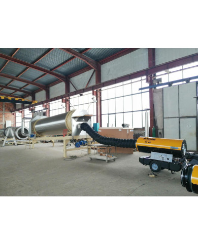 Master BV 400 oil heater with exhaust outlet Master Heaters -      Technical Data:       Tank capacity [ l ]: 150     Airflow [ 