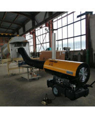 Master BV 400 oil heater with exhaust outlet Master Heaters -      Technical Data:       Tank capacity [ l ]: 150     Airflow [ 