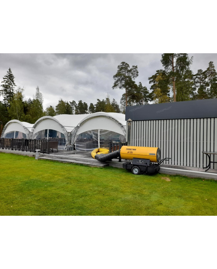 Nagrzewnica olejowa z odprowadzeniem spalin Master BV 400 Master Heaters -      Technické údaje:       Objem nádrže [ l ]: 150  