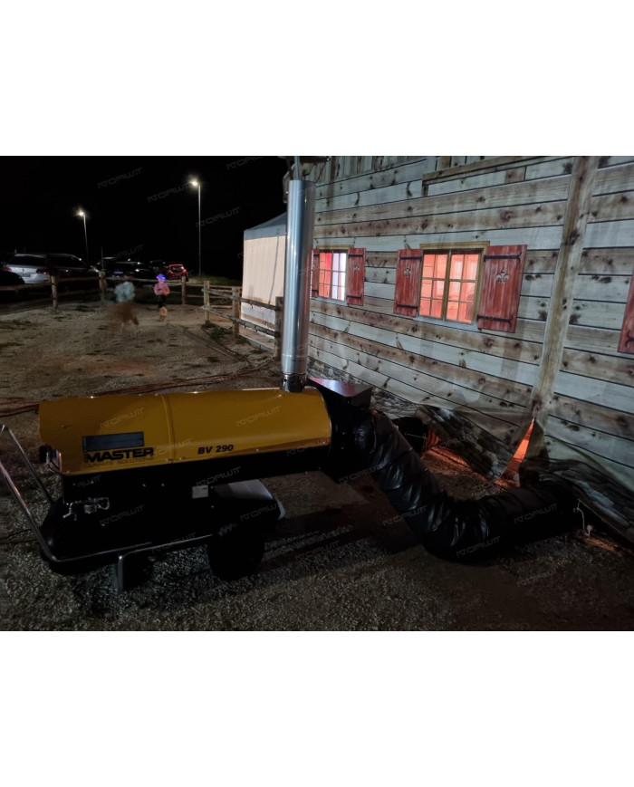 Nagrzewnica olejowa z odprowadzeniem spalin Master BV 290 Master Heaters - Dane techniczne:  Pojemność zbiornika [ l ]: 105 Prze