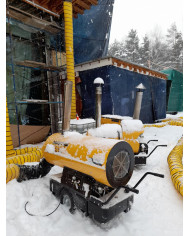 Master BV 400 oil heater with exhaust outlet Master Heaters -      Technical Data:       Tank capacity [ l ]: 150     Airflow [ 