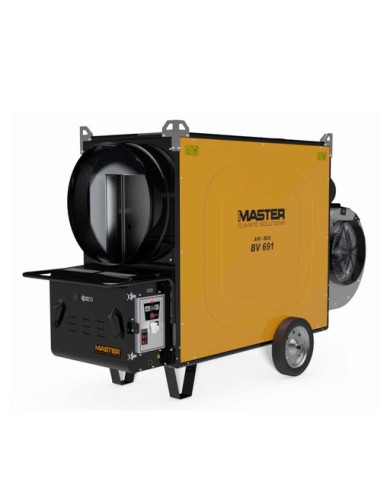 Master BV 691 T exhaust oil heater Master Heaters -      Technical Data:       Airflow [ m³/h ]: 12800     Power supply [ V/Hz ]