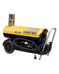 Master BV 69E exhaust oil heater Master Heaters - Technical specifications:  Tank capacity [ l ]: 35 Air flow [ m³/h ]: 1550 Pow