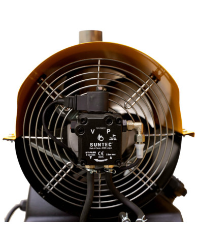 Master BV 69E exhaust oil heater Master Heaters - Technical specifications:  Tank capacity [ l ]: 35 Air flow [ m³/h ]: 1550 Pow