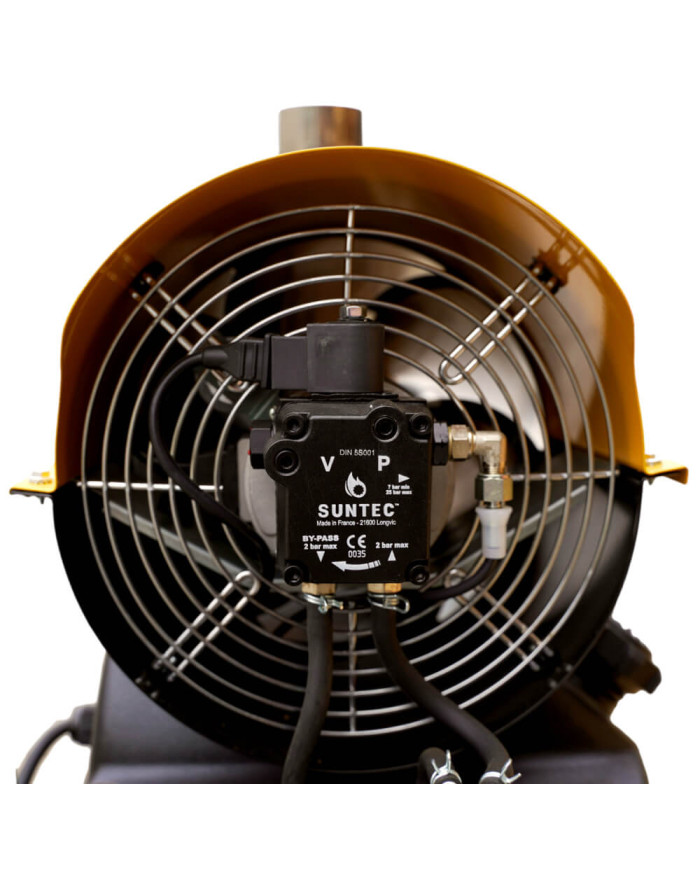 Nagrzewnica olejowa z odprowadzeniem spalin Master BV 69E Master Heaters - Dane techniczne:  Pojemność zbiornika [ l ]: 35 Przep