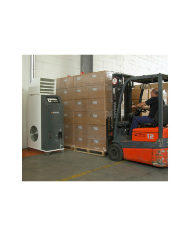 MASTER F 75 stationary oil heater Master Heaters - Dane techniczne:    Paliwo: Olej napędowy   Przepływ powietrza [ m³/h ]: 6000