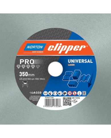 Norton Clipper PRO Universal 350x25.4 good diamond disc Norton Clipper - Dane techniczne:: undefinedmodel: pro universal lasersr