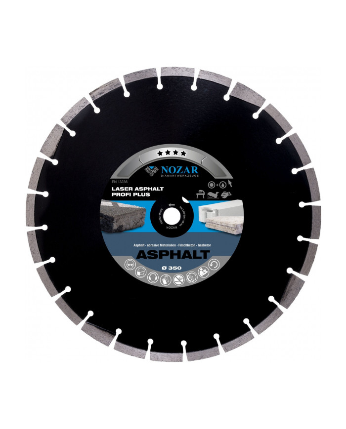 Tarcza diamentowa NOZAR ASFALT PROFI PLUS 300mm Nozar - Dane techniczne:Max. srednica tarczy: 300 mmSrednica otworu w tarczy: 25 Tarcza diamentowa NOZAR ASFALT PROFI PLUS 300mm Nozar - Dane techniczne:Max. srednica tarczy: 300 mmSrednica otworu w tarczy: 25