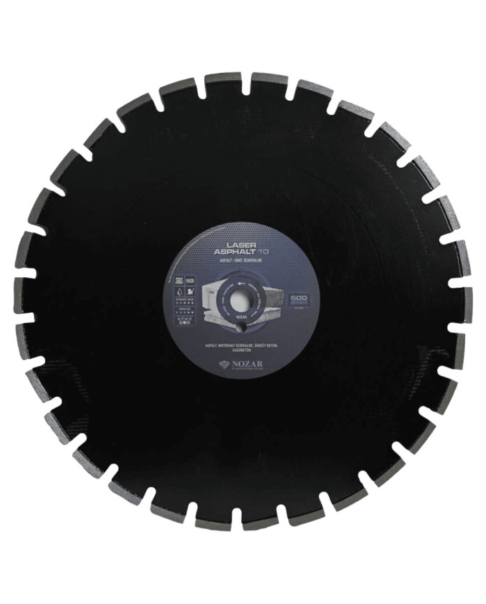 Tarcza diamentowa Nozar Laser Asfalt 10 fi 500mm Nozar - Dane techniczne:: undefinedmax. srednica tarczy: 500 mmsrednica otworu  Tarcza diamentowa Nozar Laser Asfalt 10 fi 500mm Nozar - Dane techniczne:: undefinedmax. srednica tarczy: 500 mmsrednica otworu