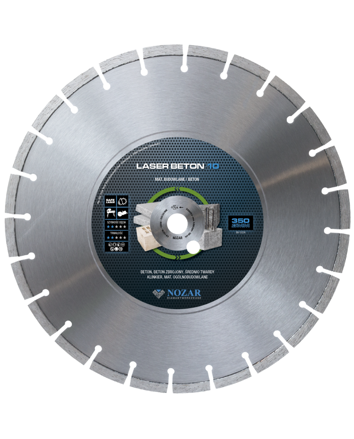 Tarcza diamentowa Nozar Laser Beton 10 350x25,4 mm Nozar -  Tarcza diamentowa Nozar Laser Beton 10 350x25,4 mm Nozar -