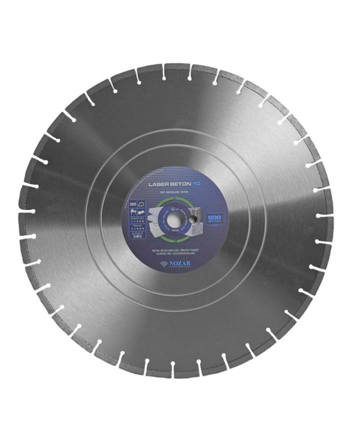 Tarcza diamentowa Nozar Laser Beton 10 500mm Nozar - Dane techniczne:: undefinedmax. srednica tarczy: 500 mmsrednica otworu w ta Tarcza diamentowa Nozar Laser Beton 10 500mm Nozar - Dane techniczne:: undefinedmax. srednica tarczy: 500 mmsrednica otworu w ta