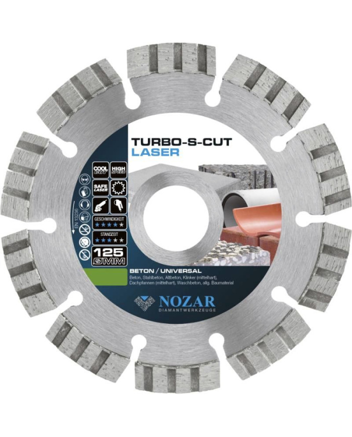 Tarcza diamentowa TURBO S CUT 125 Nozar -  Tarcza diamentowa TURBO S CUT 125 Nozar -