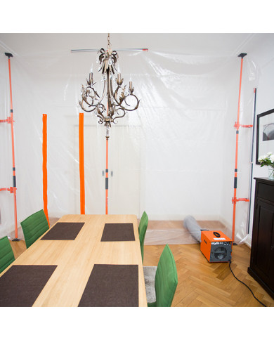 Master HEYWALL PLUS dust wall Master Heaters - The Set Includes:  4 system beams up to 3,6 m with upper and lower supports 4 cor