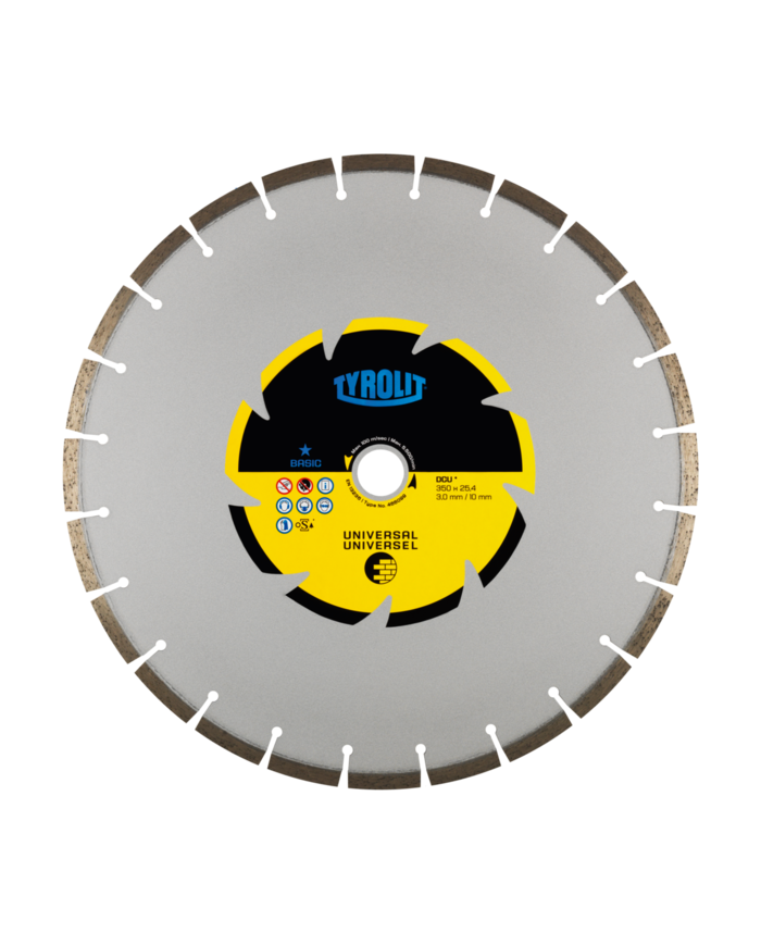 Tarcza diamentowa TYROLIT BASIC DCU 350 X 3 MM Tyrolit - Dane techniczne:: undefinedproducent: tyrolitmax. srednica tarczy: 350  Tarcza diamentowa TYROLIT BASIC DCU 350 X 3 MM Tyrolit - Dane techniczne:: undefinedproducent: tyrolitmax. srednica tarczy: 350
