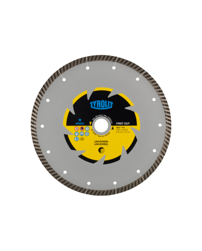 Tarcza diamentowa TYROLIT BASIC DCU-FC 230 X 2,4 MM Tyrolit - Dane techniczne:: undefinedproducent: tyrolitmax. srednica tarczy: Tarcza diamentowa TYROLIT BASIC DCU-FC 230 X 2,4 MM Tyrolit - Dane techniczne:: undefinedproducent: tyrolitmax. srednica tarczy: