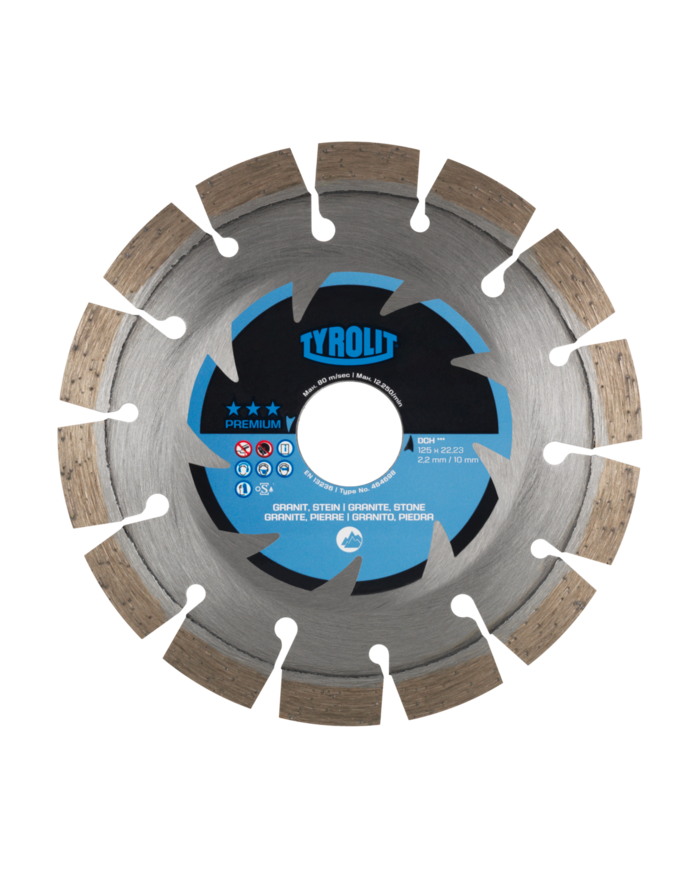 Tarcza diamentowa TYROLIT PREMIUM DCH 125 X 2,4 MM Tyrolit - Dane techniczne:: undefinedproducent: tyrolitmax. srednica tarczy: 