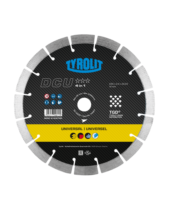 Tarcza diamentowa TYROLIT PREMIUM DCU 4IN1 300 X 2,6 MM X 22,23 MM Tyrolit - Dane techniczne:: undefinedproducent: tyrolitmax. s Tarcza diamentowa TYROLIT PREMIUM DCU 4IN1 300 X 2,6 MM X 22,23 MM Tyrolit - Dane techniczne:: undefinedproducent: tyrolitmax. s