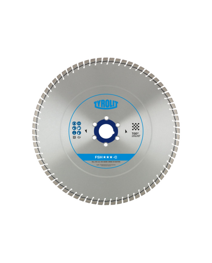 Tarcza diamentowa TYROLIT PREMIUM FSH-C 600 X 5 MM Tyrolit - Dane techniczne:: undefinedproducent: tyrolitmax. srednica tarczy: 