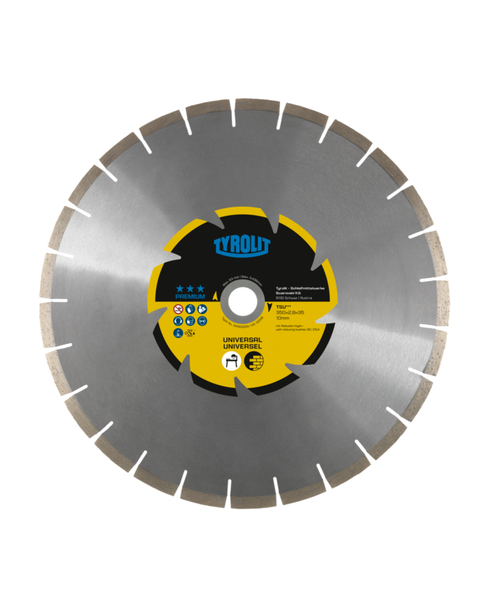 Tarcza diamentowa TYROLIT PREMIUM TSU 550 X 3,6 MM Tyrolit - Dane techniczne:Producent: TyrolitMax. srednica tarczy: 550 mmSredn Tarcza diamentowa TYROLIT PREMIUM TSU 550 X 3,6 MM Tyrolit - Dane techniczne:Producent: TyrolitMax. srednica tarczy: 550 mmSredn