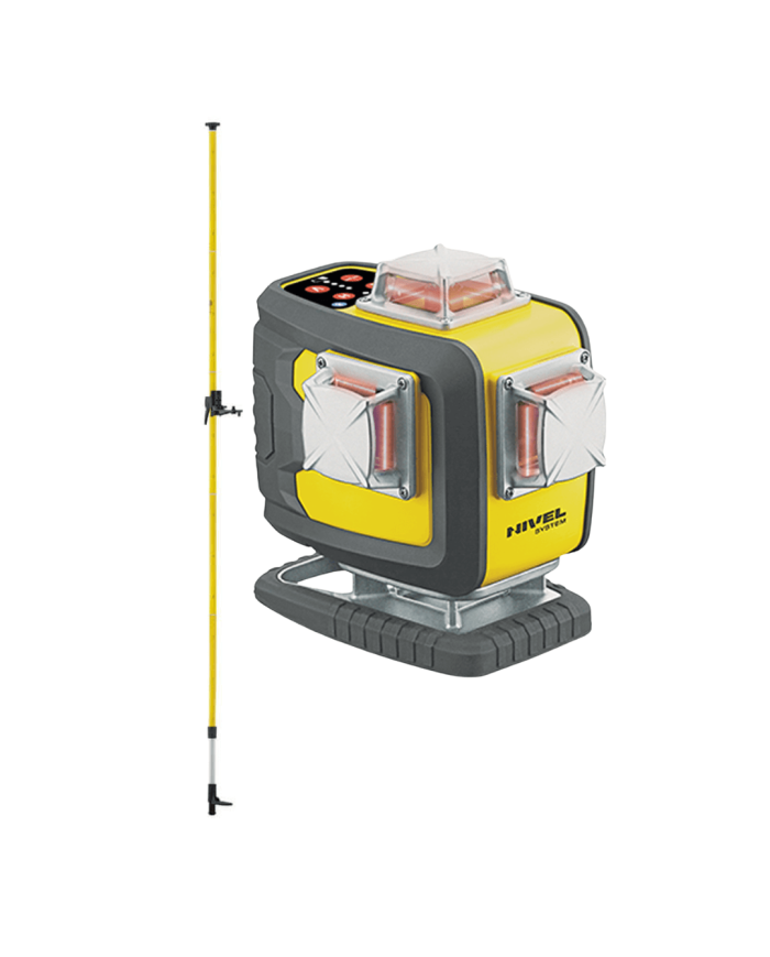 ZESTAW Laser krzyżowy Nivel System CL4D-R + tyczka rozporowa LP-36 Nivel System - Dane techniczne:  Wymiary: 125 x 75 x 140 mm C
