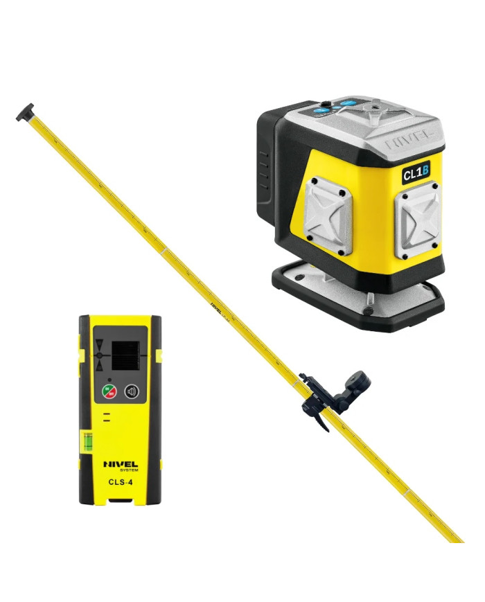 KIT Nivel System CL1B cross line laser + LP36 pole + CLS4 sensor Nivel System - Technical data:  Dimensions: 130 x 72 x 133 mm W