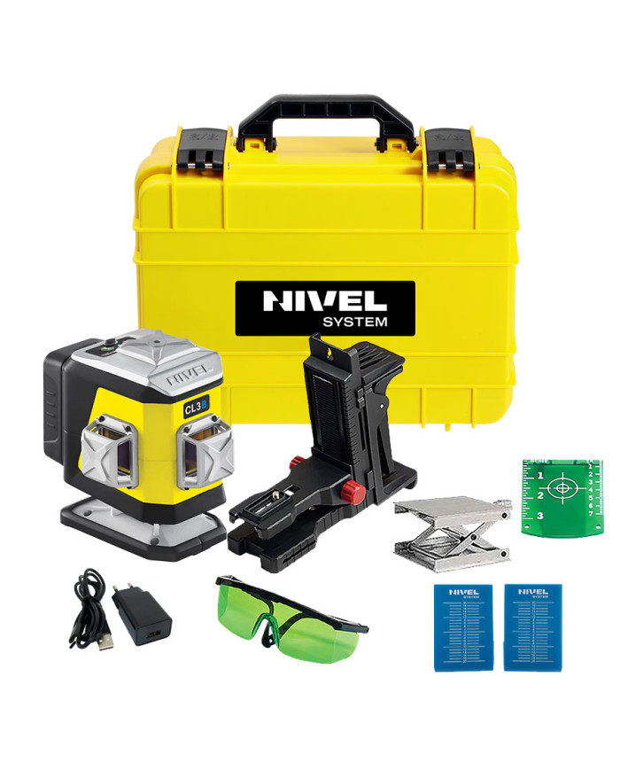 KIT Nivel System CL3B blue cross line laser + SJJM1EX tripod + CLS4 sensor Nivel System - Technical data:  Dimensions: 148 x 90 