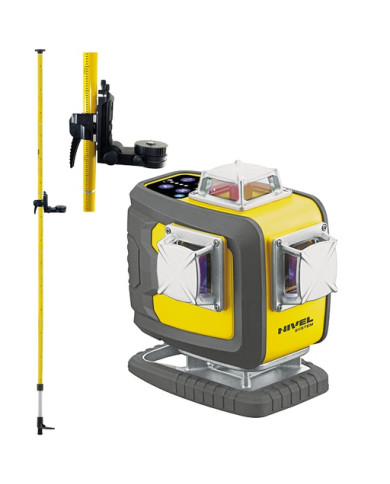KIT Nivel System CL4D-P purple cross line laser + LP-36 pole Nivel System - Technical data:  Dimensions: 125 x 75 x 140 mm Weigh