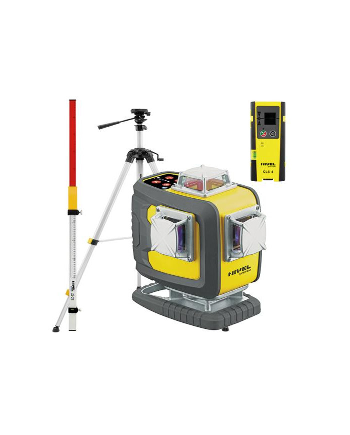 SADA Nivel System CL4D-R červený krížový laser + statív SJJM1EX + prijímač CLS4 + tyč LS24 Nivel System - Technické údaje:     R