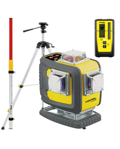 KIT Nivel System CL4D-R red cross line laser + SJJM1EX tripod + RD800 receiver + LS24 staff Nivel System - Technical data:  Dime