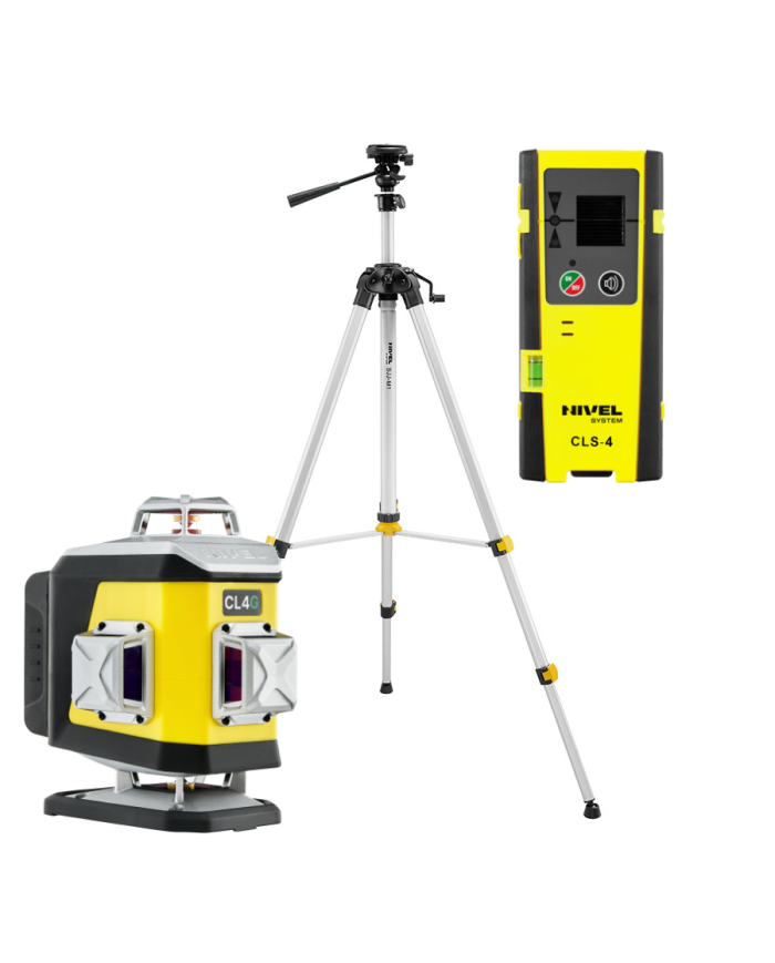 ZESTAW Laser krzyżowy Nivel System CL4G zielony + statyw SJJ-M1 EX + czujnik CLS-4 Nivel System - Dane techniczne:  Wymiary: 148